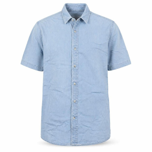 Topman Mens Blue Cotton Button-Up Size M Collared Button