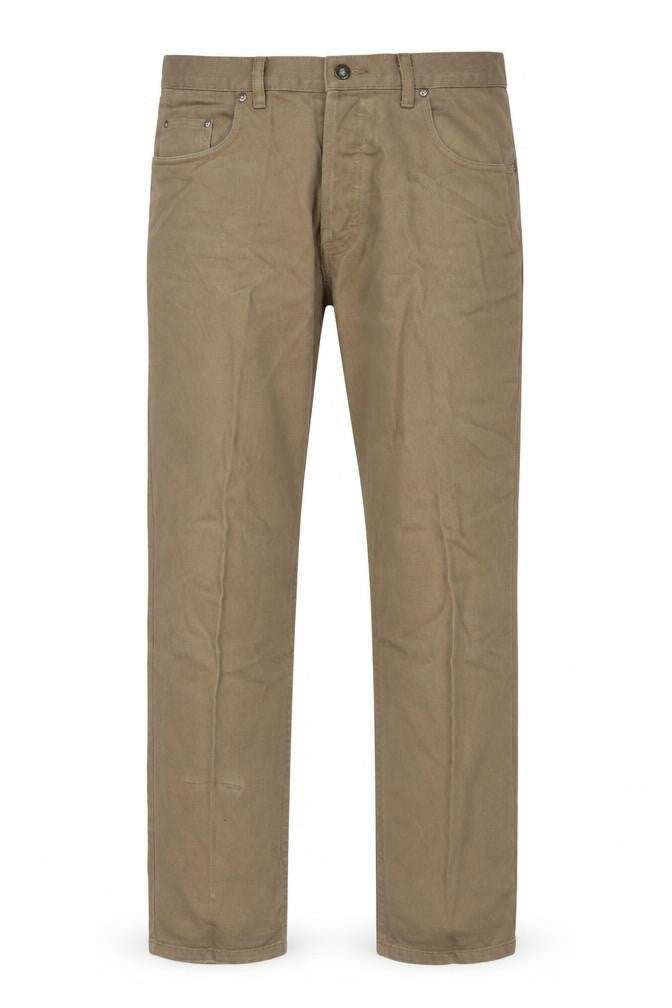 Trading-Co Mens Brown Cotton Straight Jeans Size 34 in L30 in Regular Zip