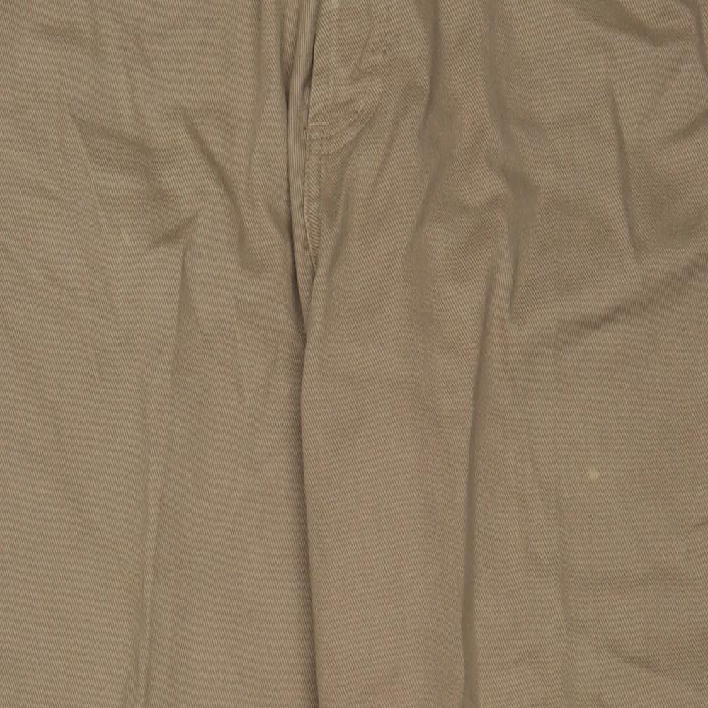Trading-Co Mens Brown Cotton Straight Jeans Size 34 in L30 in Regular Zip