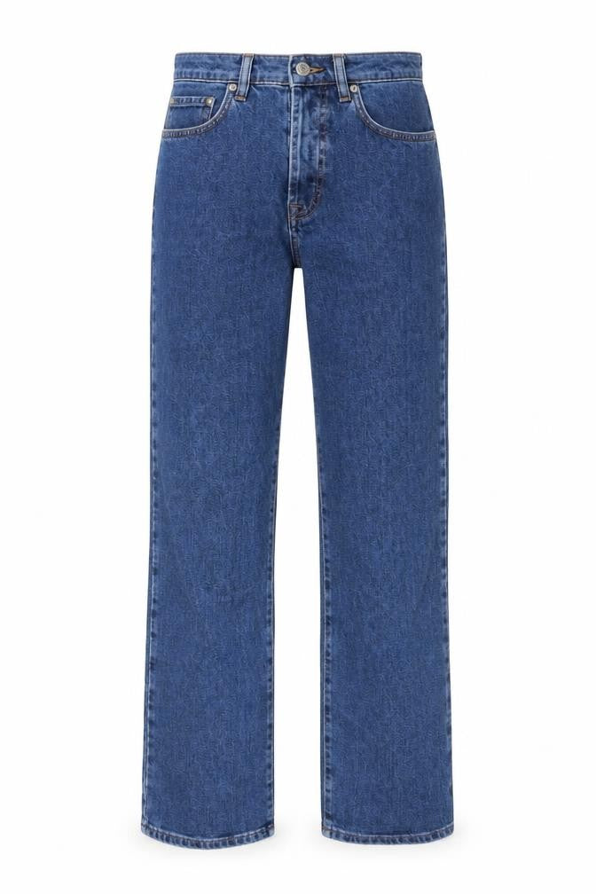 NA-KD Womens Blue Cotton Straight Jeans Size 8 L28 in Regular Button
