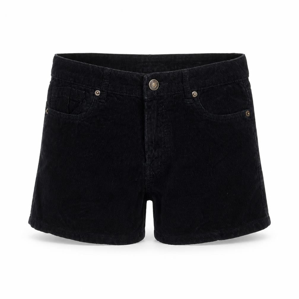 I Love H81 Womens Black Cotton Basic Shorts Size 25 in Regular Zip