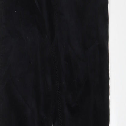 Topshop Womens Black Cotton Trousers Size 26 in L32 in Regular Zip
