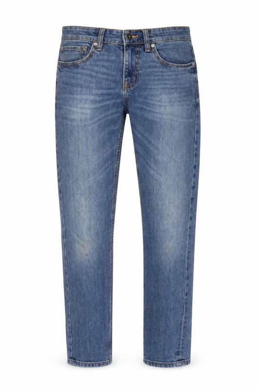 Worn by you Mens Blue Cotton Straight Jeans Size 29 in L32 in Slim Zip