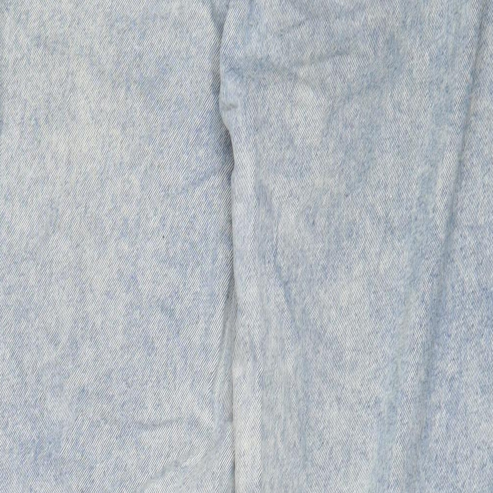 ASOS Womens Blue Cotton Straight Jeans Size 30 L32 in Regular Zip