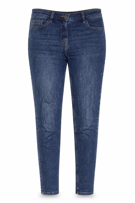 Next Womens Blue Cotton Skinny Jeans Size 10 L31 in Regular Zip