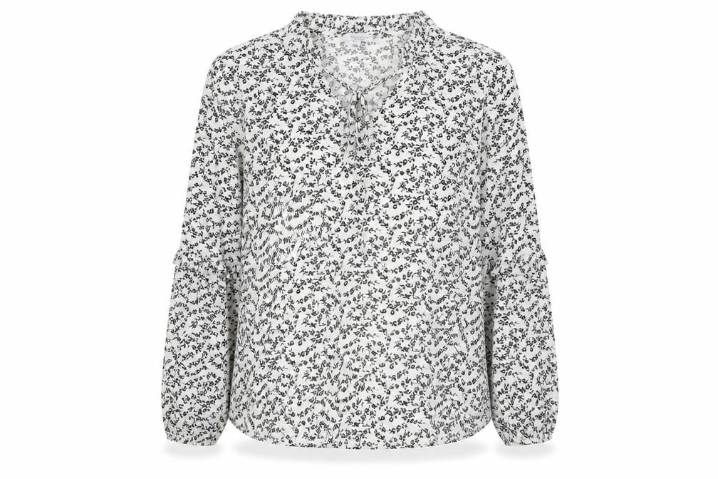 Vanessa Zani Womens White Floral Polyester Basic Blouse Size XL V-Neck