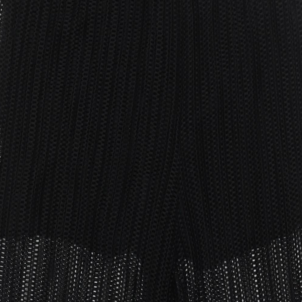Mango Womens Black Polyester Trousers Size S L34 in Regular - Semi Sheer Undershort Lining