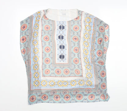 Classics Womens Multicoloured Geometric Polyester Basic Blouse Size 14 Round Neck