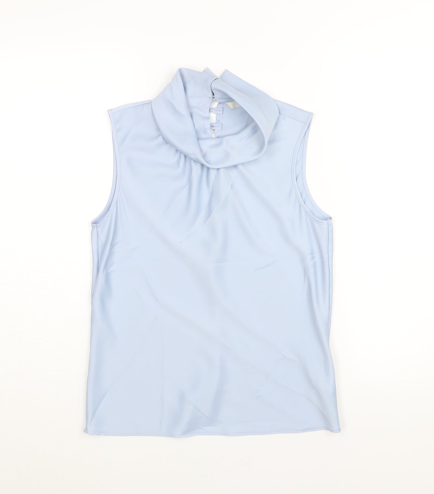 Marks and Spencer Womens Blue Polyester Camisole Blouse Size 10 Roll Neck