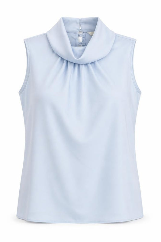 Marks and Spencer Womens Blue Polyester Camisole Blouse Size 10 Roll Neck