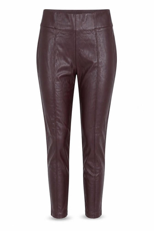 Marks & Spencer Womens Purple Polyester Cropped Leggings Size 8 L27 in - Leather Look
