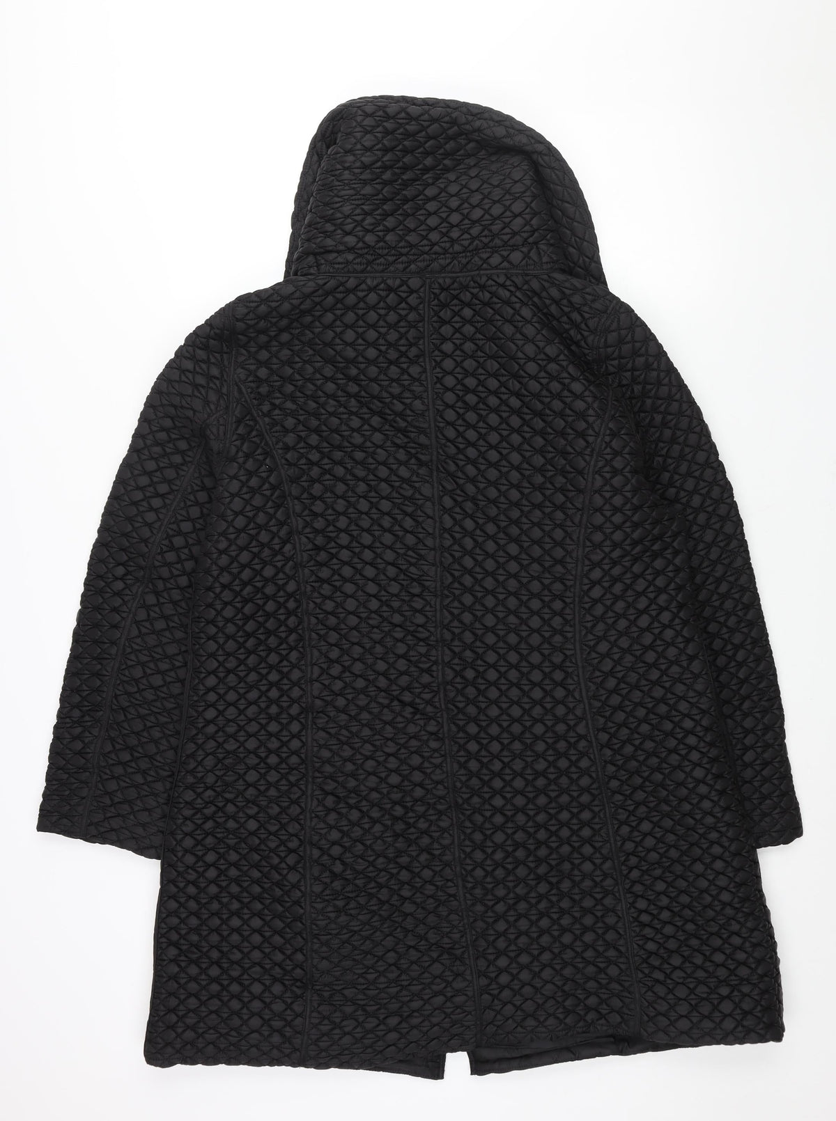 Yera Womens Black Quilted Coat Size L Zip - Layered