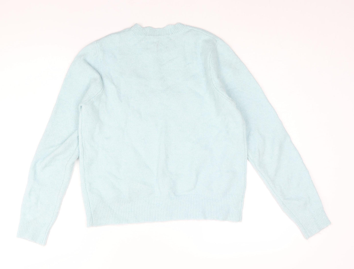 Springfield Womens Blue Mock Neck Acrylic Pullover Jumper Size L - Infinity