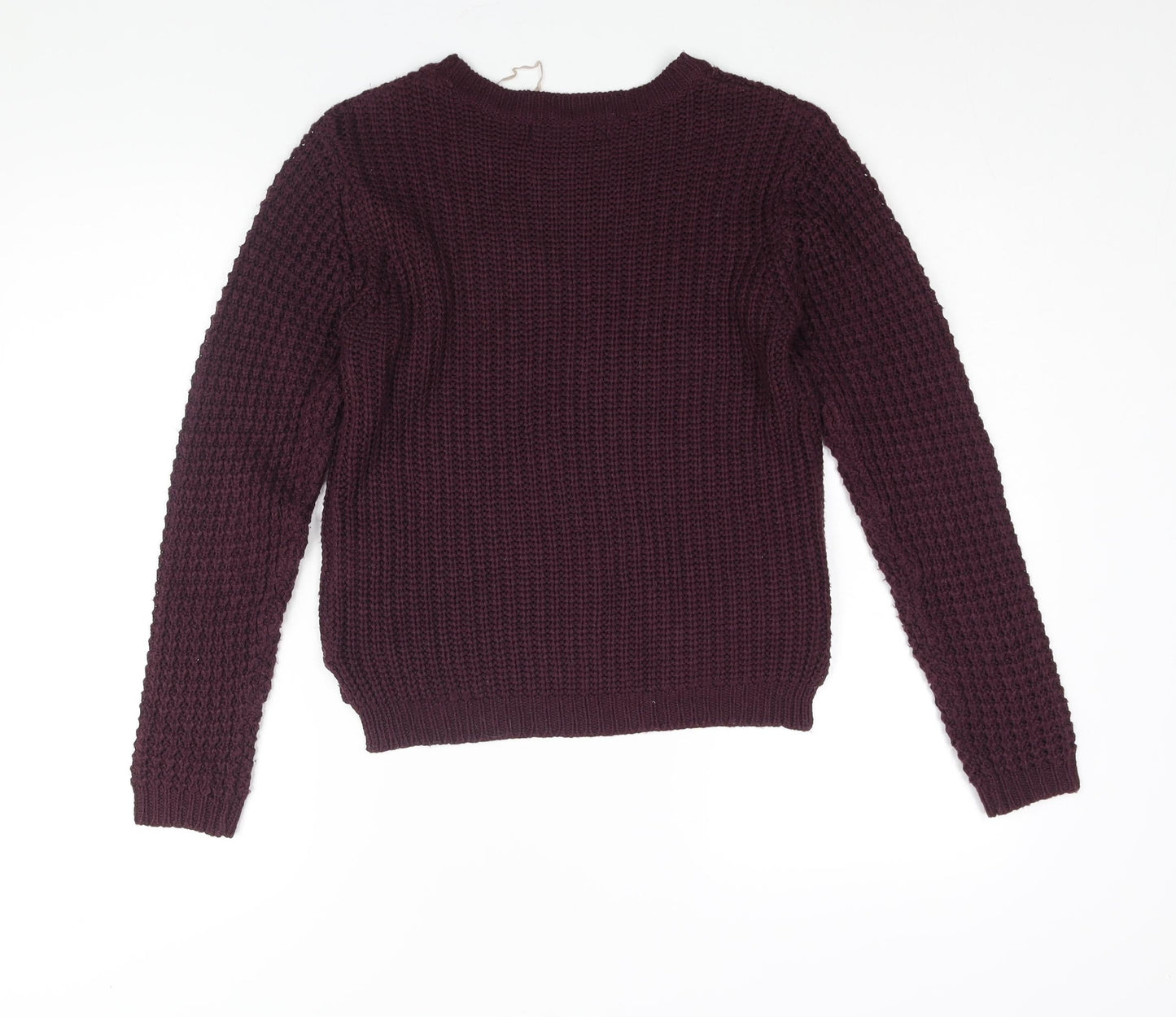 Select Womens Purple Mock Neck Acrylic Pullover Jumper Size 8