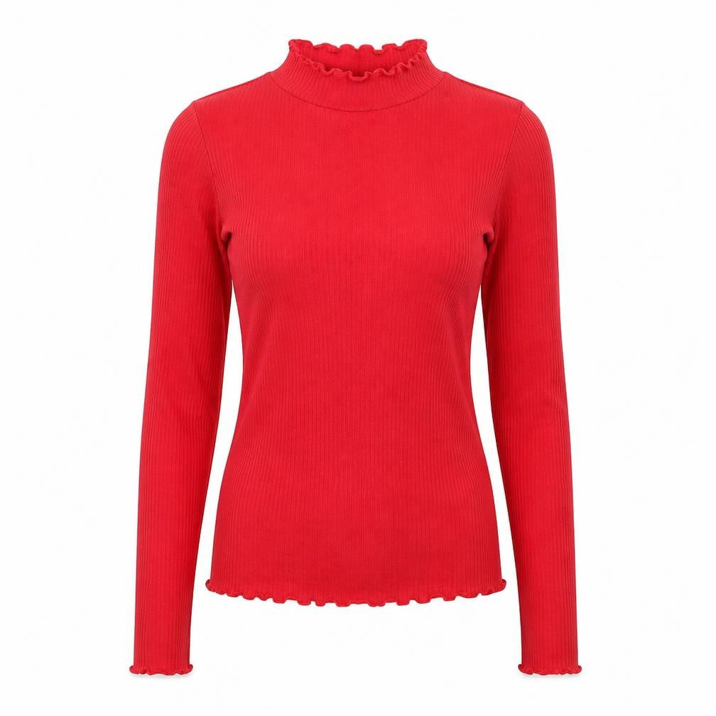 Divided by H&M Womens Red Polyester Basic Blouse Size XS Mock Neck