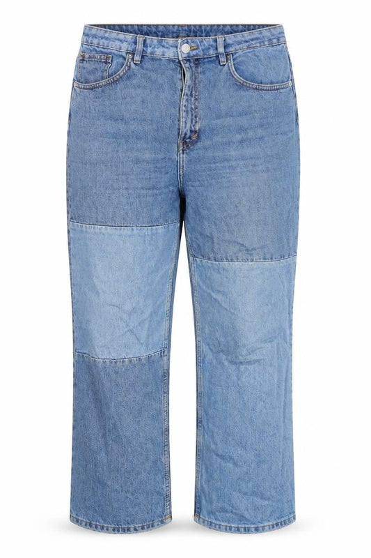 Monki Womens Blue Cotton Mom Jeans Size 32 in L25 in Regular Zip