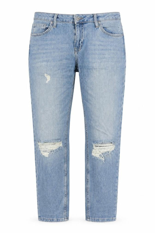 Topshop Womens Blue Cotton Mom Jeans Size 30 in L30 in Regular Zip