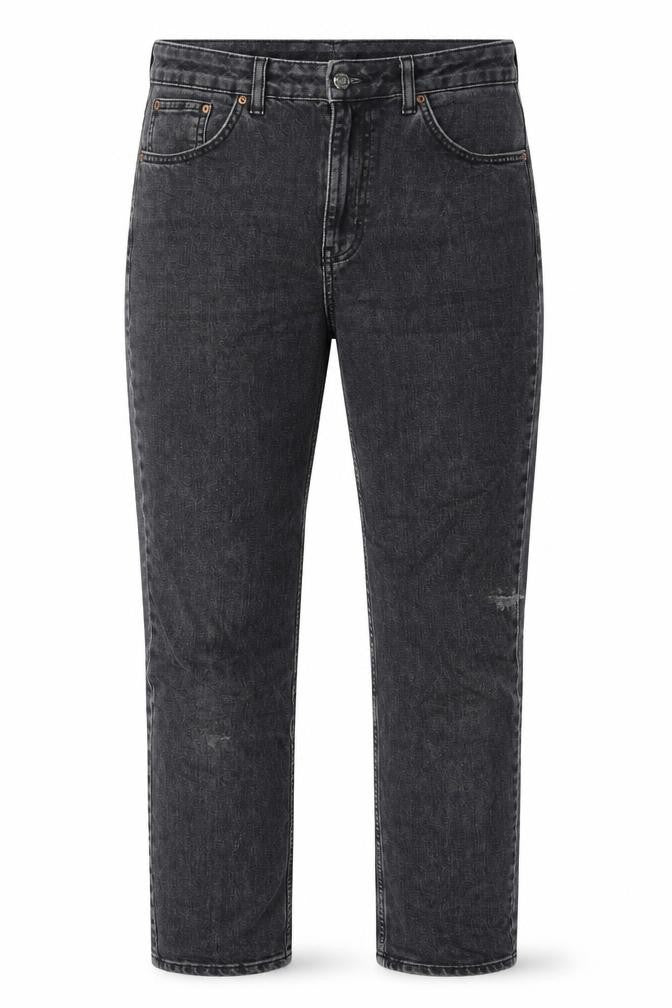 Topshop Womens Grey Cotton Straight Jeans Size 32 in L34 in Regular Zip