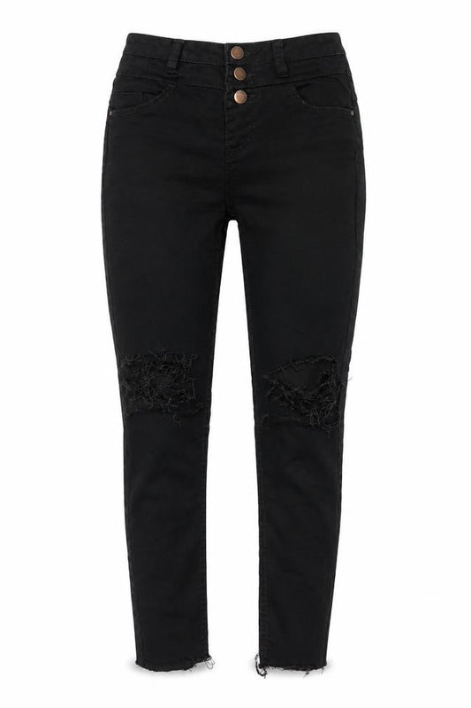 New Look Womens Black Cotton Skinny Jeans Size 8 L25 in Regular Zip