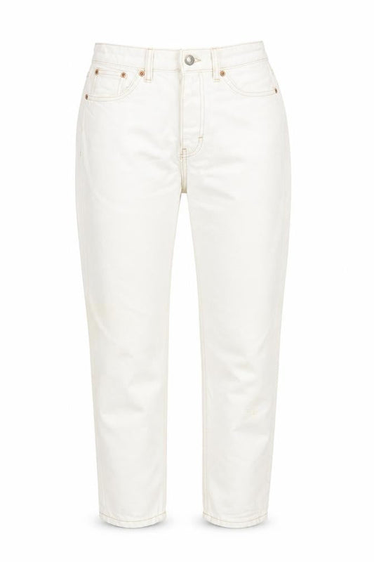 Topshop Womens White Cotton Mom Jeans Size 28 in L30 in Regular Zip