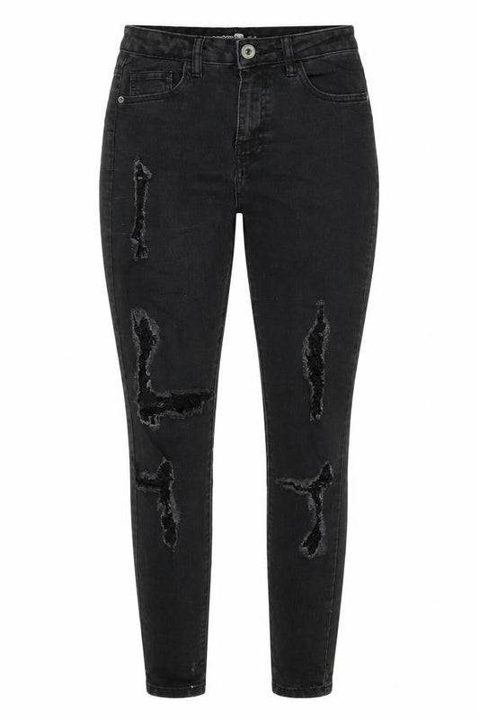 Boohoo Womens Black Cotton Skinny Jeans Size 8 L28 in Regular Zip