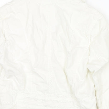 M&Co Womens White Jacket Size 12 Button