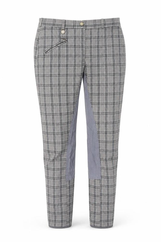 Derby Womens Grey Check Cotton Trousers Size 32 in L26 in Regular Zip