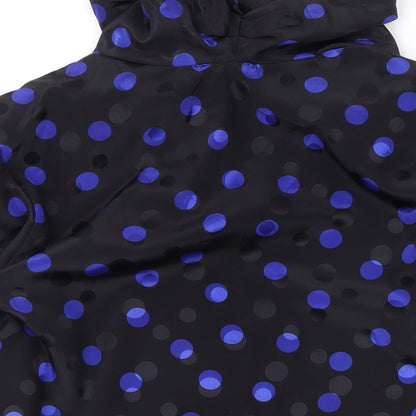 Marks & Spencer Womens Black Polka Dot Polyester Basic Blouse Size 10 Roll Neck