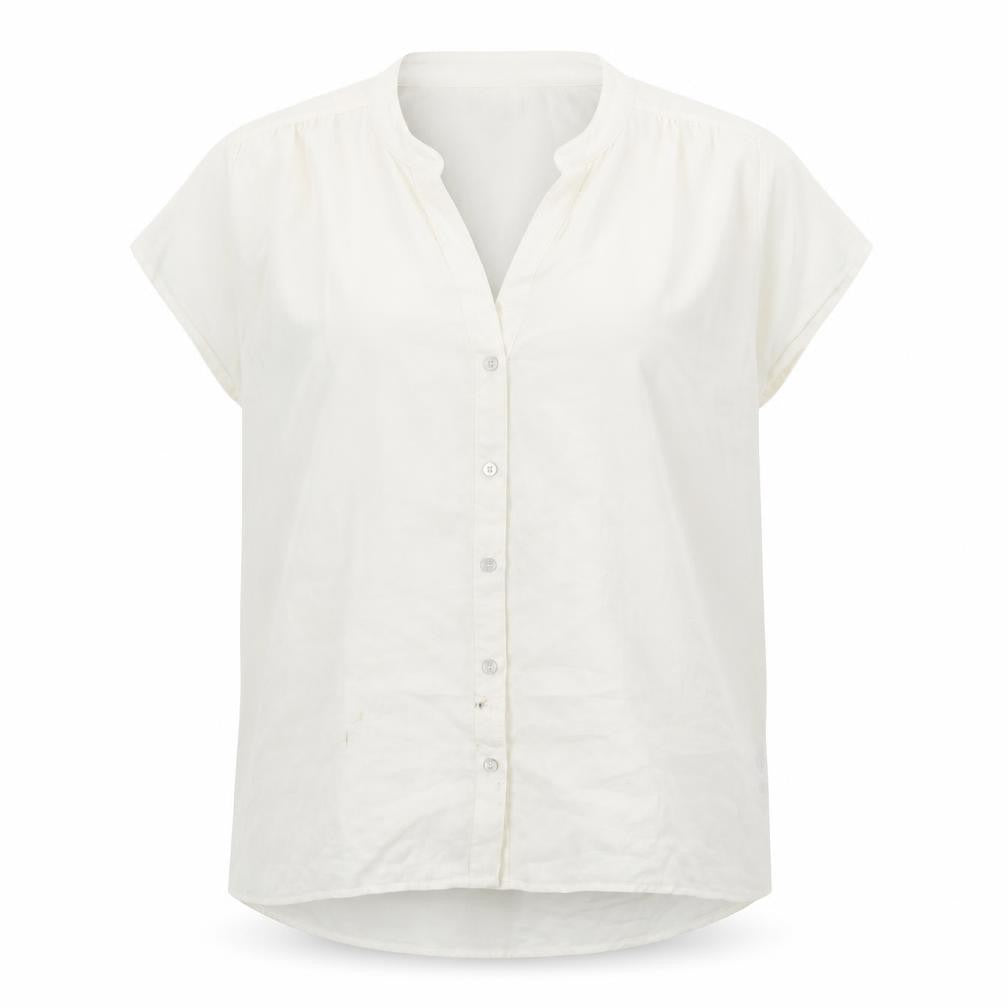 H&M Womens White Polyester Basic Blouse Size 6 V-Neck
