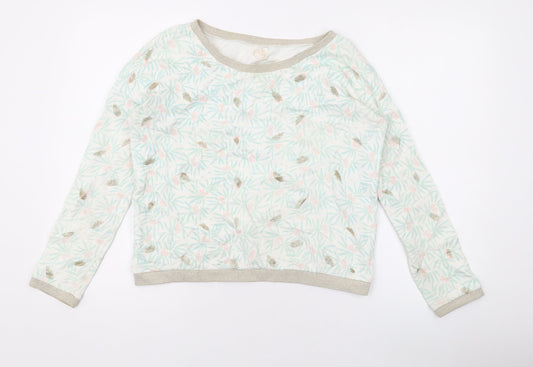 Des Petits Hauts Womens Ivory Geometric Cotton Pullover Sweatshirt Size 10 Pullover