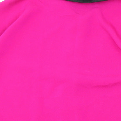 Marks & Spencer Womens Pink Polyester Basic Button-Up Size 10 Collared
