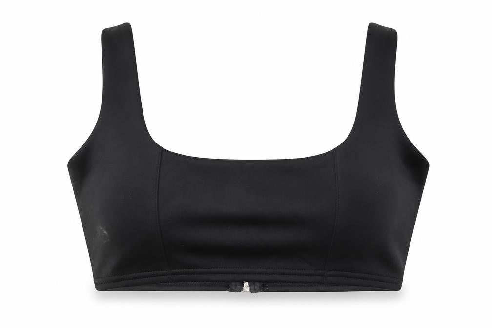 PRETTYLITTLETHING Womens Black Polyester Cropped Tank Size 10 Scoop Neck