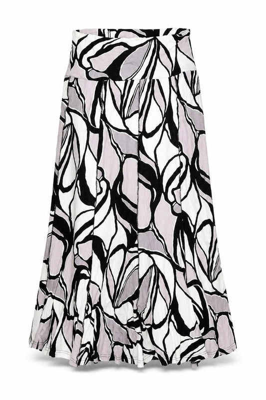 Oscar B Womens Grey Geometric Viscose Swing Skirt Size 12