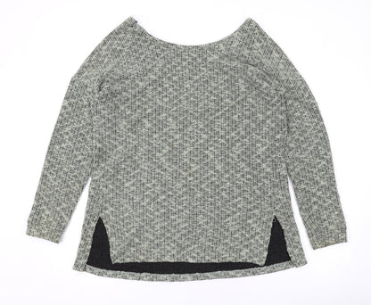 Next Womens Green Boat Neck Polyester Pullover Jumper Size 16