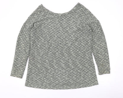 Next Womens Green Boat Neck Polyester Pullover Jumper Size 16