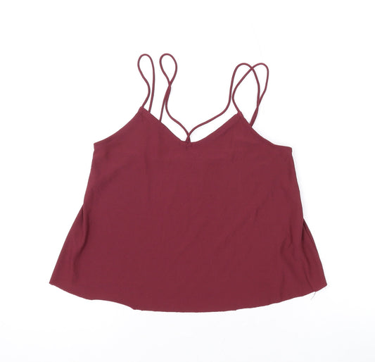 New Look Girls Purple Polyester Camisole Tank Size 10-11 Years V-Neck Pullover