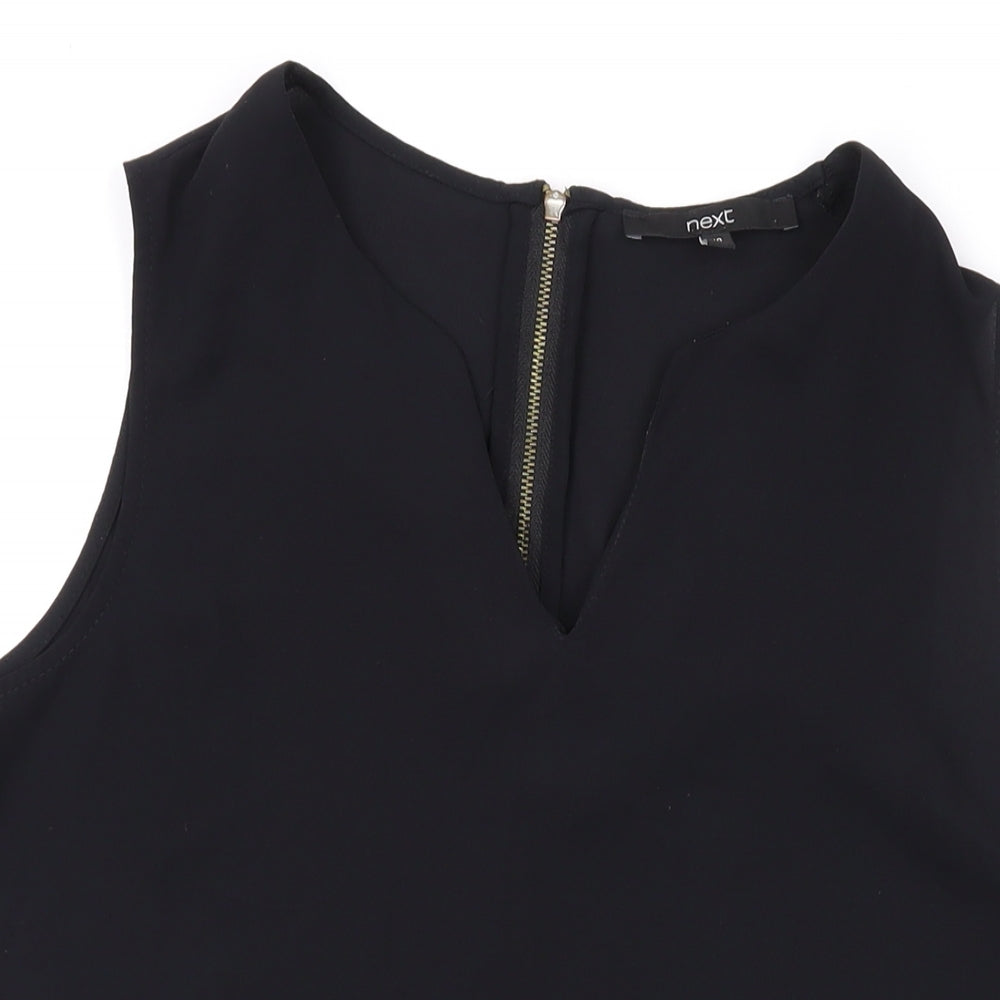 NEXT Womens Black Polyester Basic Tank Size 10 V-Neck