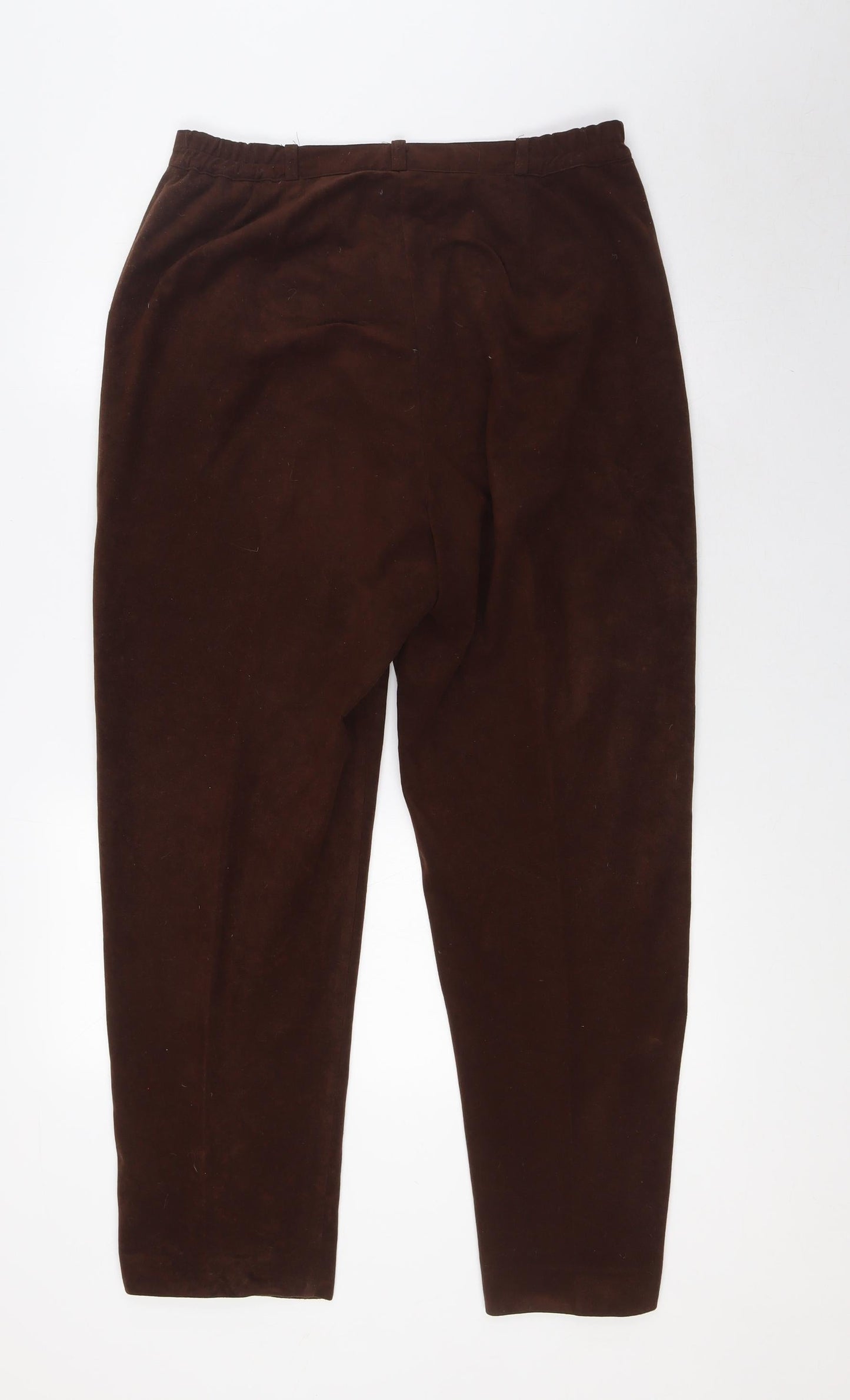 Bonmarché Womens Brown Polyester Trousers Size 16 L28 in Regular Zip