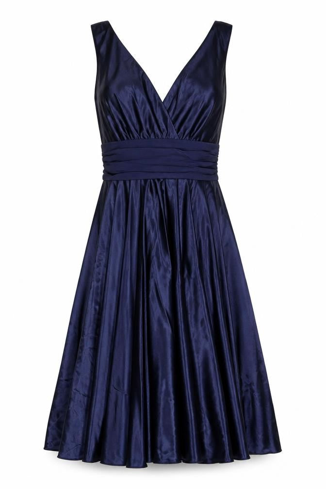 New Look Womens Blue Polyester A-Line Size 10 V-Neck Zip