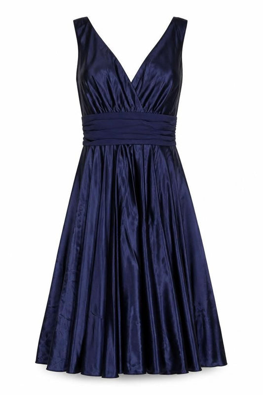 New Look Womens Blue Polyester A-Line Size 10 V-Neck Zip