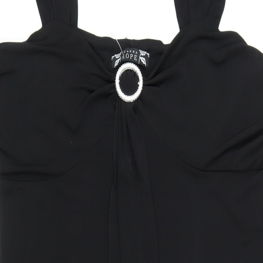 Joanna Hope Womens Black Polyester A-Line Size 14 Square Neck Pullover