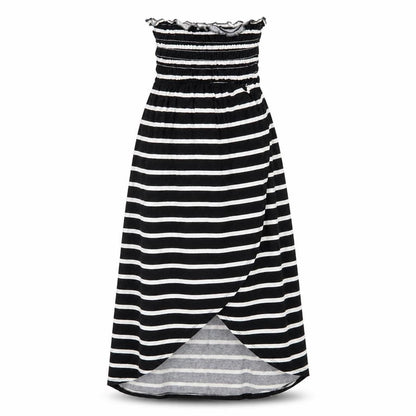 New Look Womens Black Striped Viscose A-Line Size 10 Square Neck Pullover