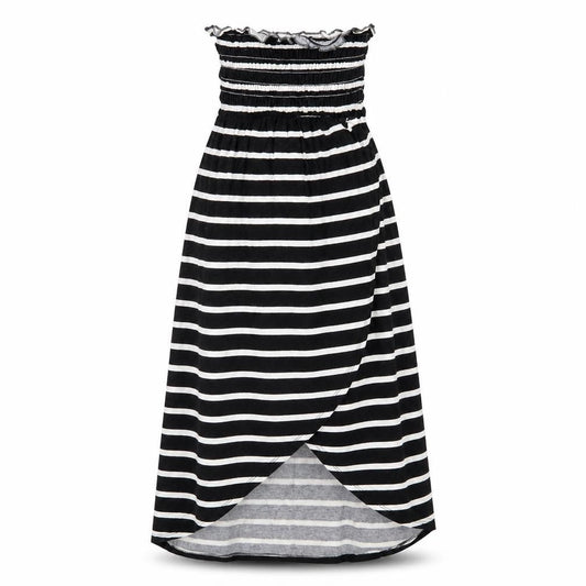 New Look Womens Black Striped Viscose A-Line Size 10 Square Neck Pullover