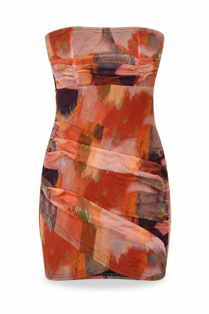 PRETTYLITTLETHING Womens Multicoloured Geometric Polyester Bodycon Size 8 Sweetheart Pullover