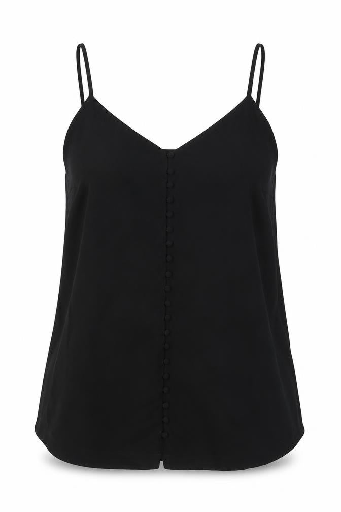 Very Womens Black Polyester Camisole T-Shirt Size 12 V-Neck