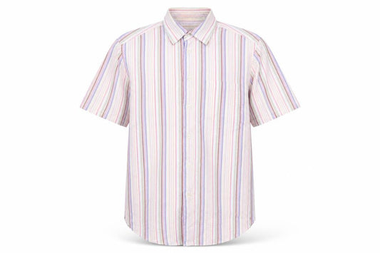 Slaters Mens Multicoloured Striped Cotton Button-Up Size L Collared Button