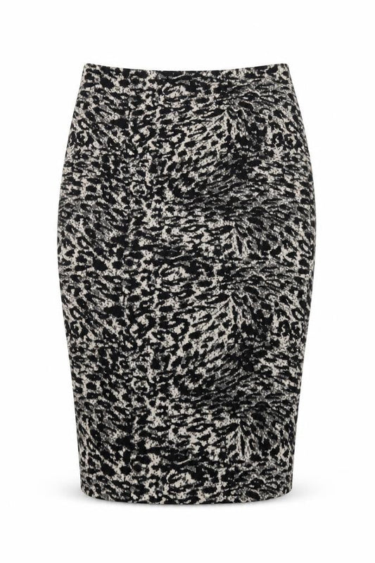 Next Womens Black Animal Print Polyester Straight & Pencil Skirt Size 6 Zip