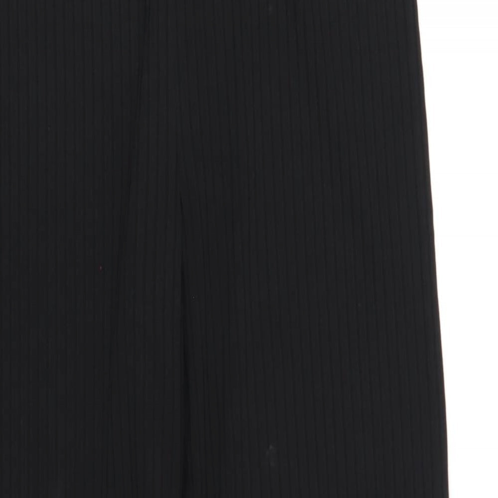 COLLUSION Womens Black Polyester Trousers Size 10 L32 in Regular