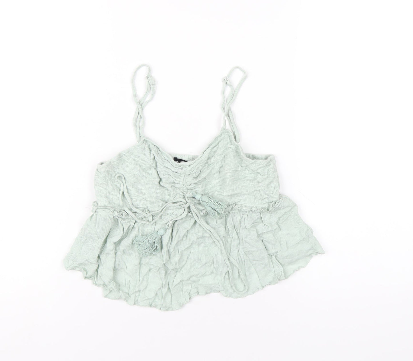Simplee Womens Green Viscose Camisole T-Shirt Size M Round Neck