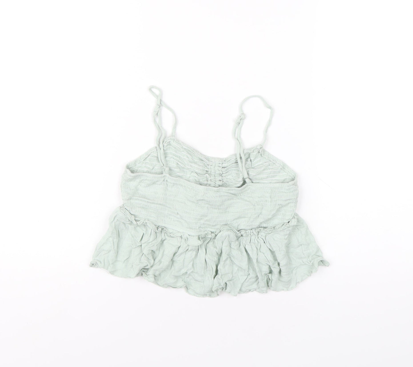 Simplee Womens Green Viscose Camisole T-Shirt Size M Round Neck